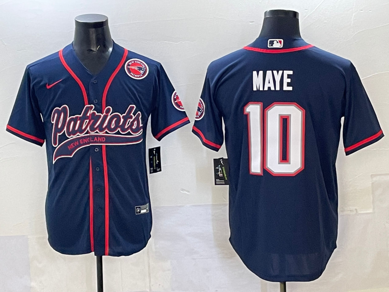 Men 2025 New England Patriots #10 Maye blue Nike NFL jersey style 5